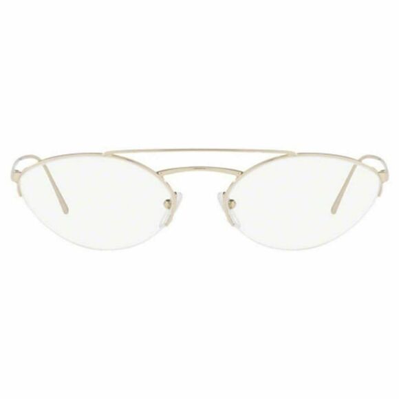 Prada Oval Eyeglasses Pale Gold W/Demo Lens - Picture 2 of 4